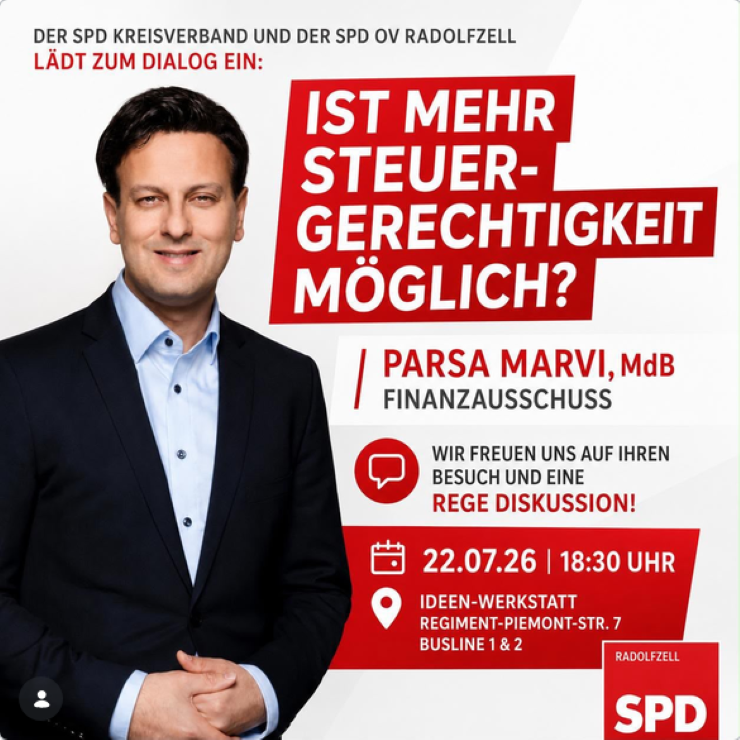 Gerechte Steuern - Diskussion mit SPD MdB Parsa Marvi